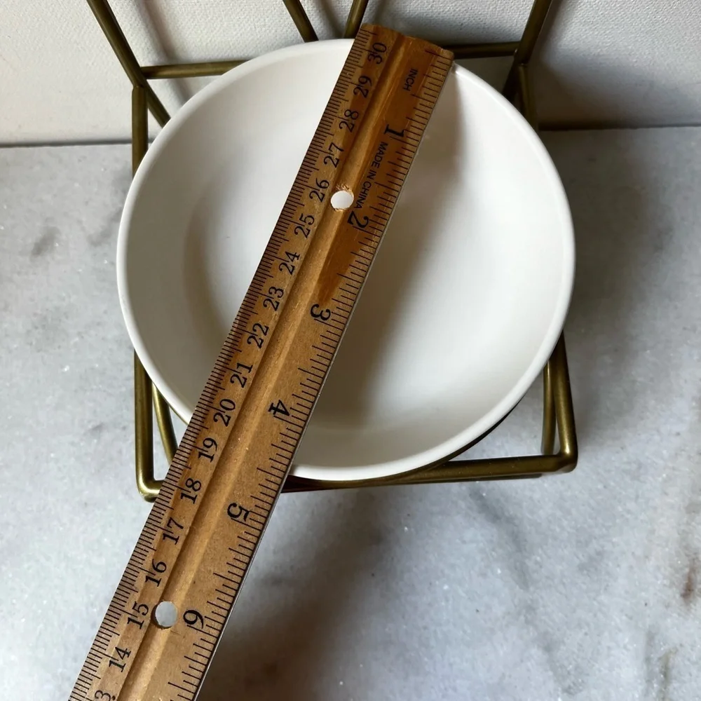 Elegant Gold Metal jewelry Stand, display , holder with ceramic Bowl